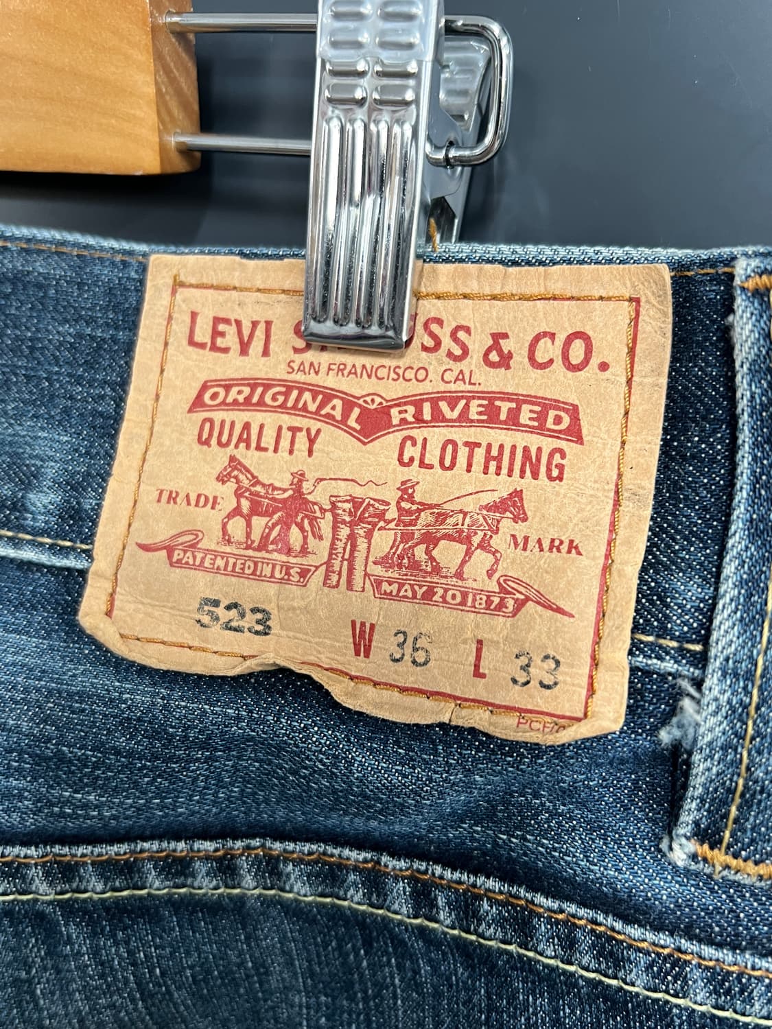 Levis 리바이스 523 스트레이트 워싱 데님 팬츠 상품이미지3