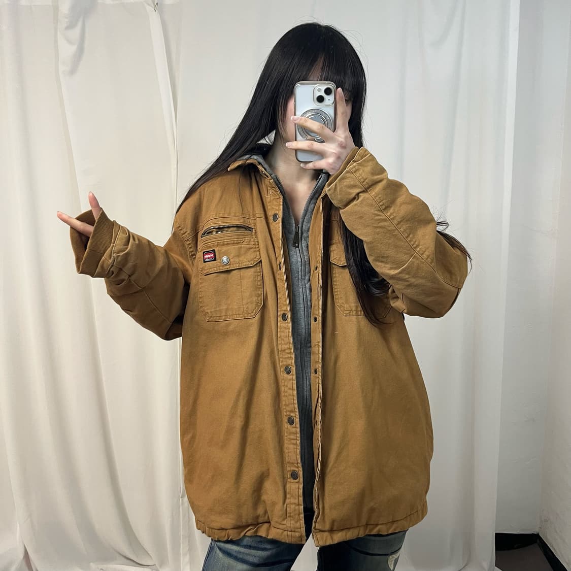 Wrangler camel brown work jacket 상품이미지2