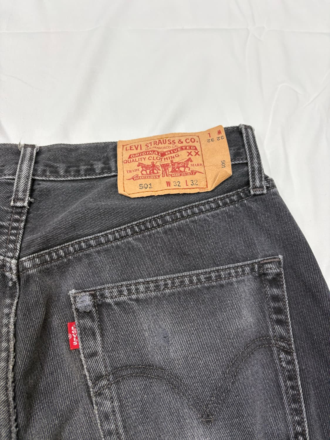 Levis 리바이스 501 블랙 워싱 데님 팬츠 Levis 501 상품이미지6