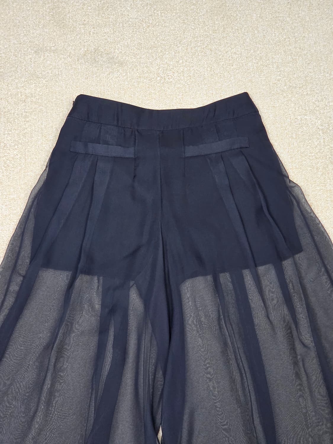 [오브제] 핀턱 시스루 레이어드 와이드 팬츠 | S00117 상품이미지6