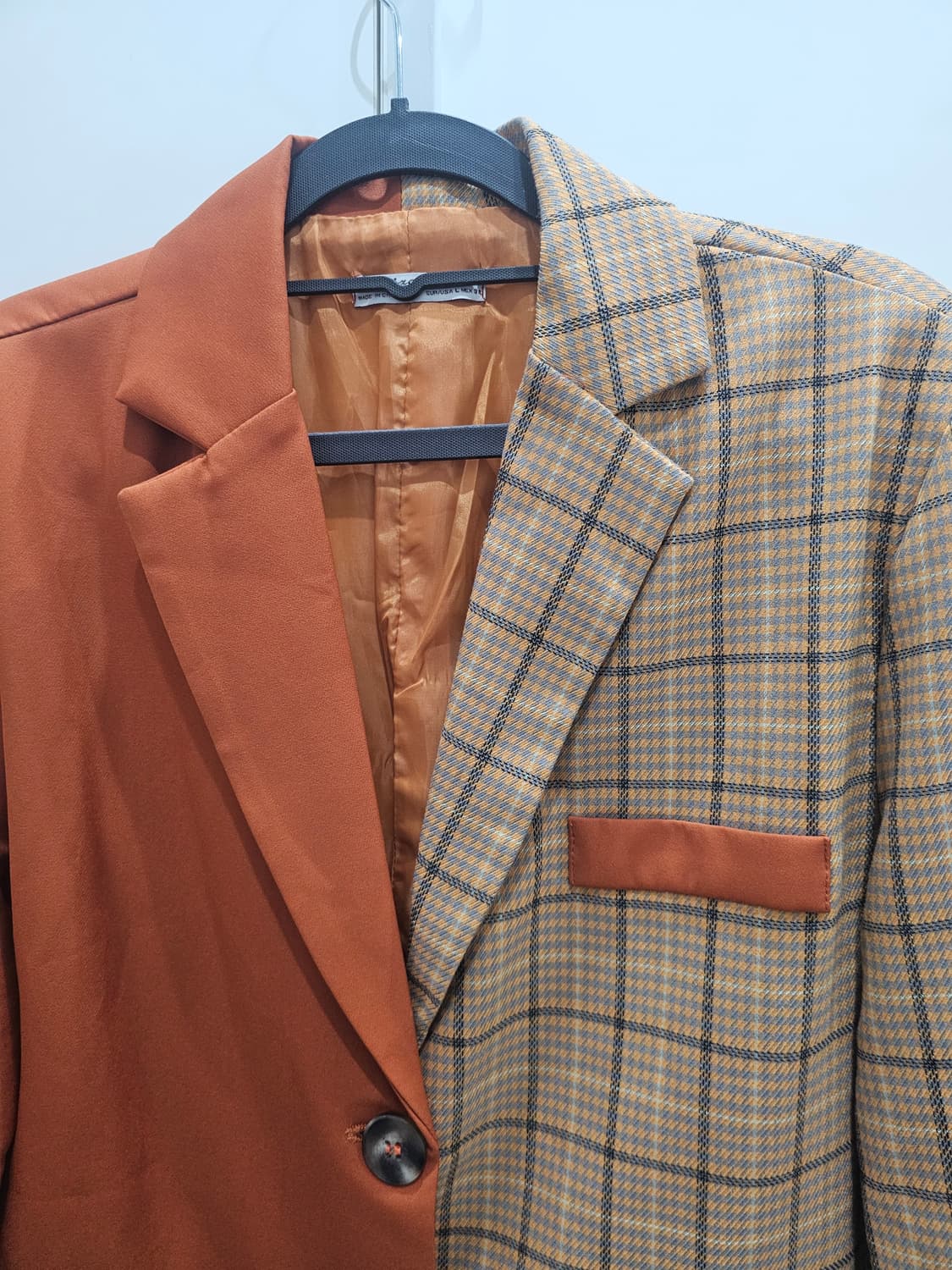 유니크 하프 체크 자켓 상품이미지1