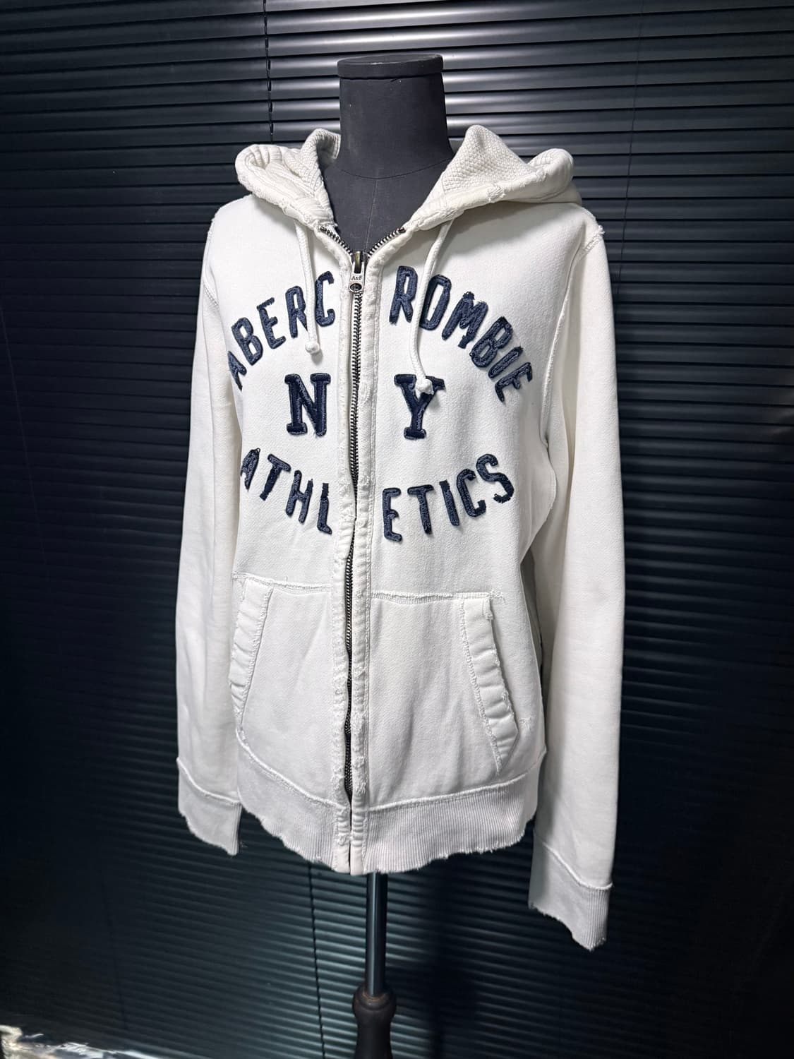 아베크롬비 후드 후디 집업 스웻 화이트 흰색 L 양홍원 Y2K 빈티지 상품이미지1