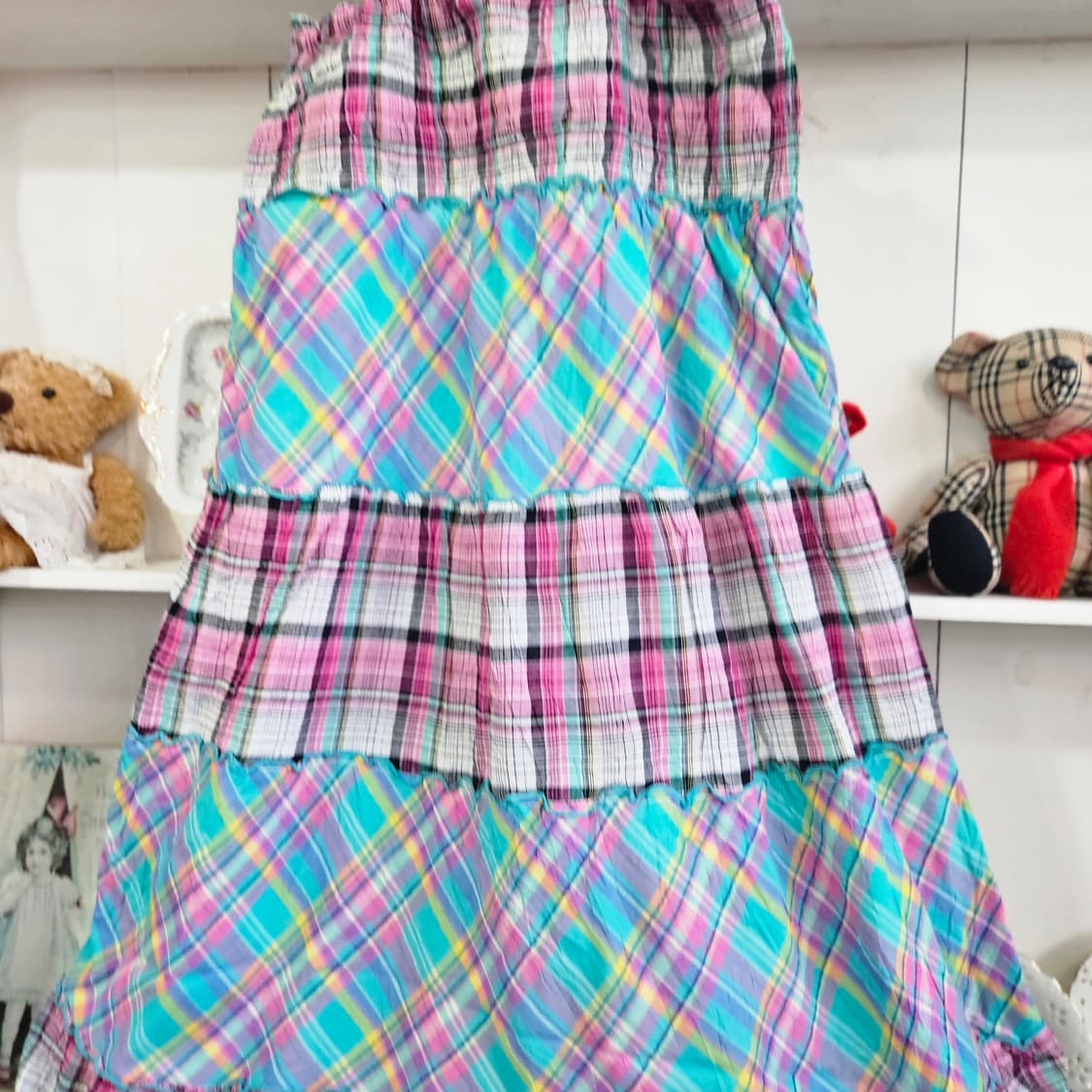 아가일 체크 믹스 캉캉 원피스 상품이미지5