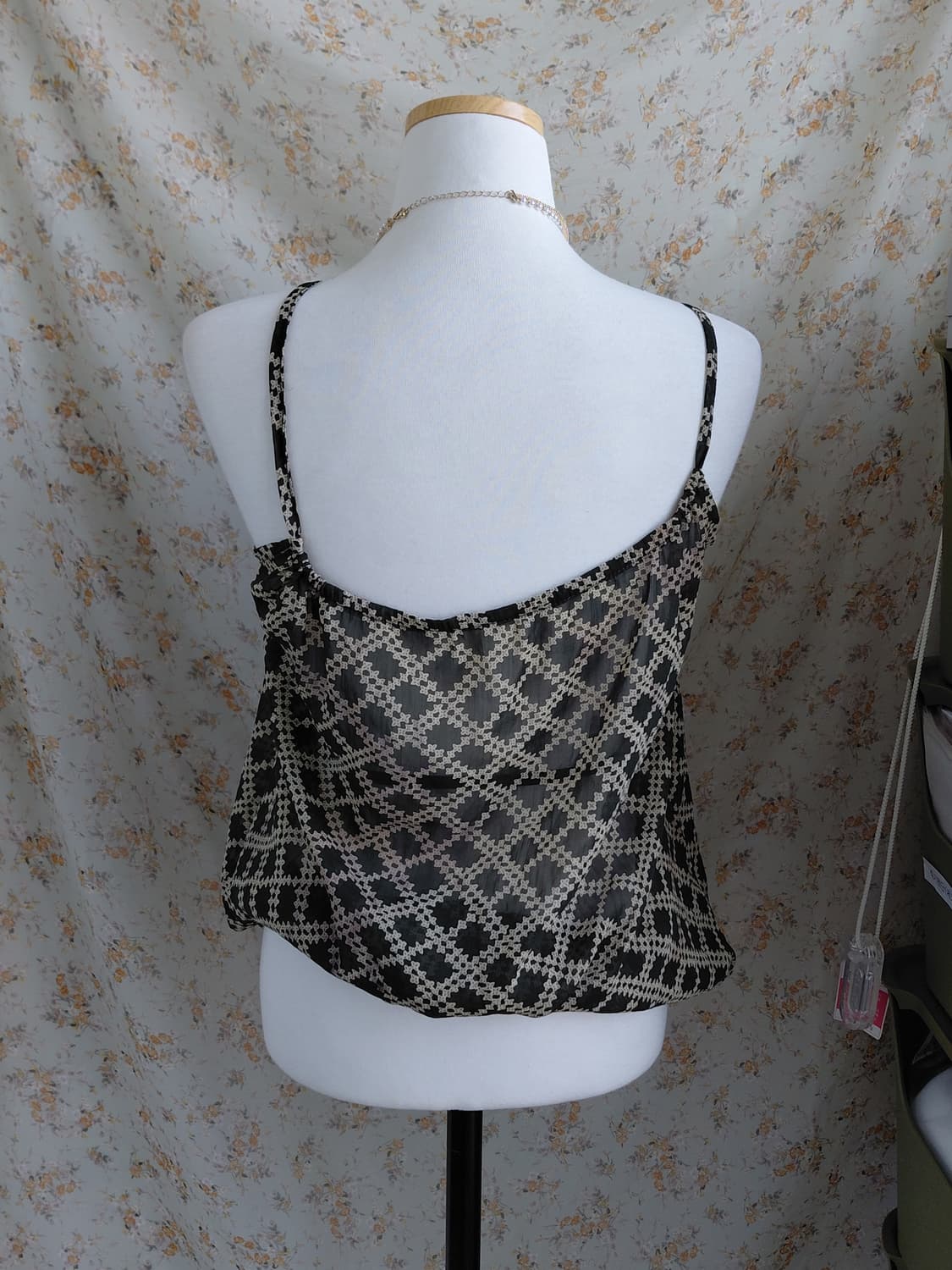 [일본빈티지] 패턴 시스루 나시 블라우스 상품이미지2