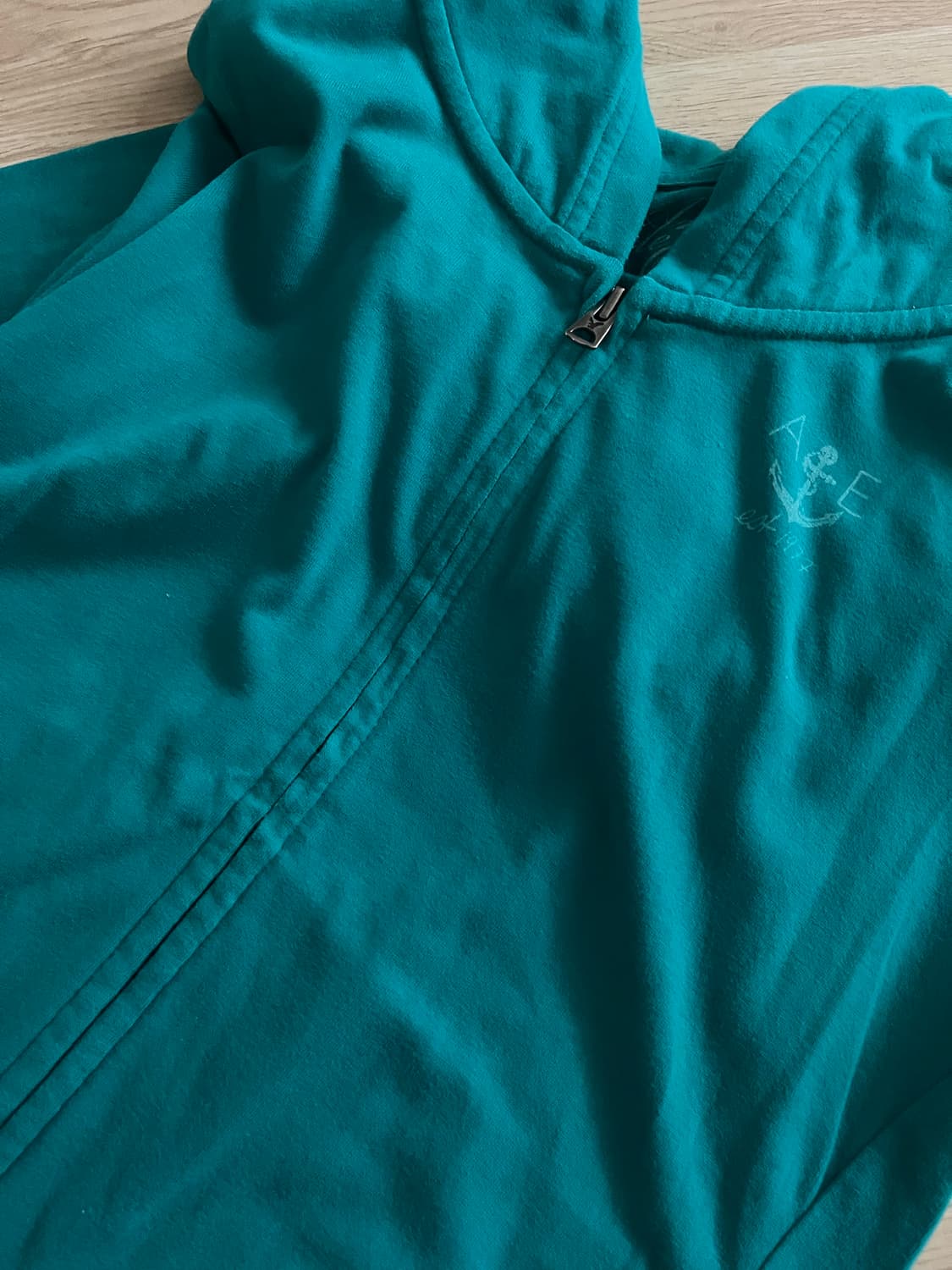 하구미 민트 청록 후드집업 핀터깔 상품이미지2