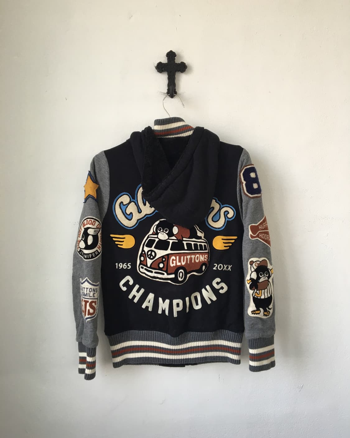 Gluttons patchwork varsity jacket 상품이미지2