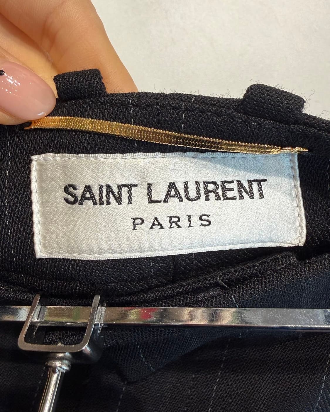 생로랑 블랙 스트라이프 와이드 슬랙스 팬츠  상품이미지8