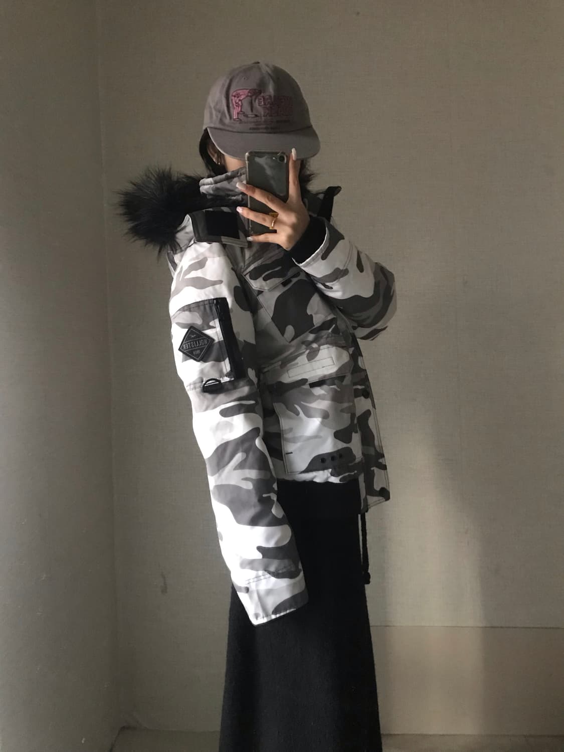 홀리스터 화이트 카모 울프죠패딩 상품이미지5