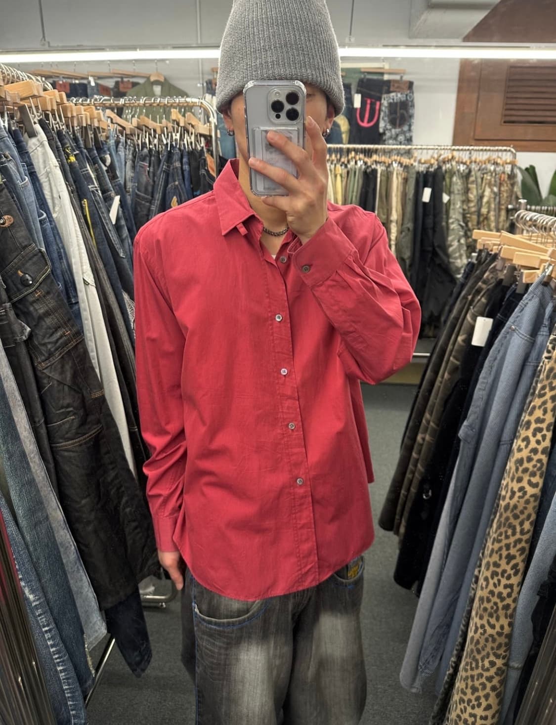 (1) A.P.C. 아페쎄 실크 셔츠 레드 상품이미지1