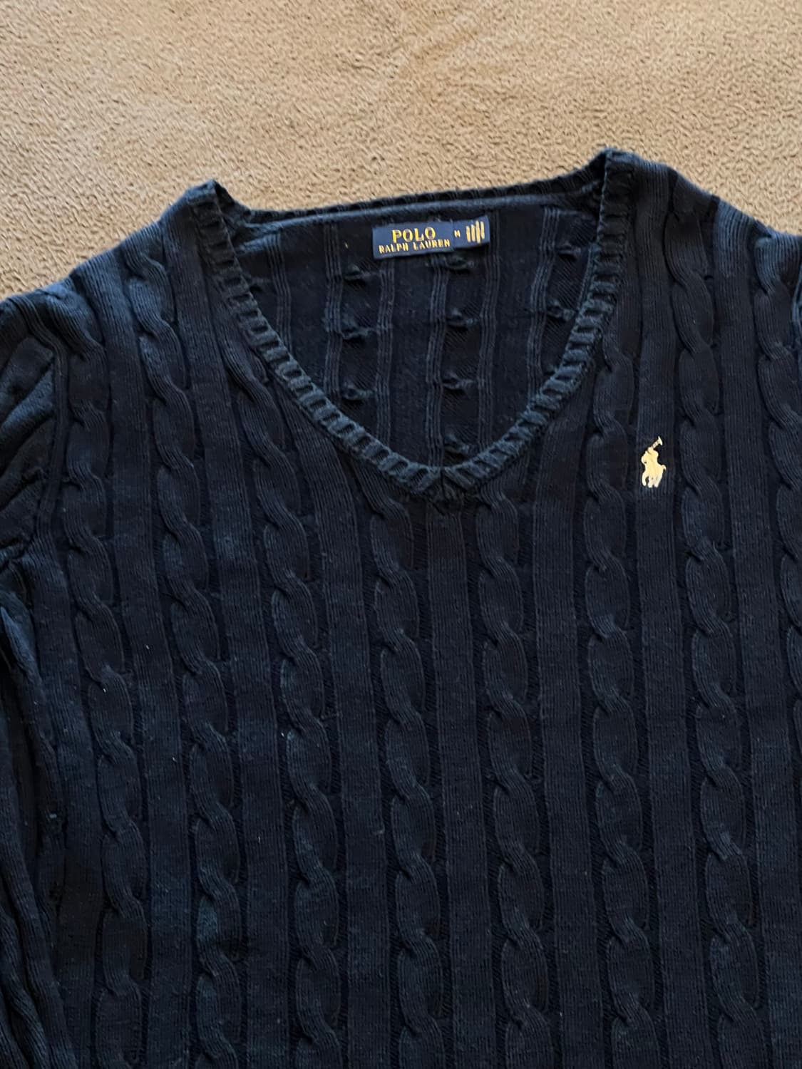 폴로 랄프로렌 꽈배기 브이넥 니트 처분  상품이미지2