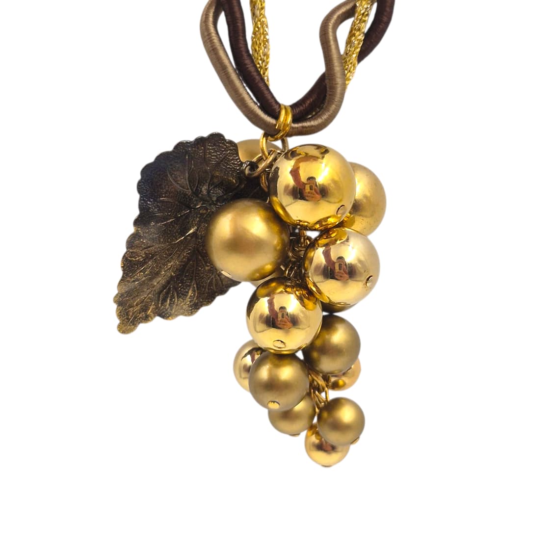 90s 엔틱 브라스 빅 포도 송이 코스튬 목걸이 상품이미지4