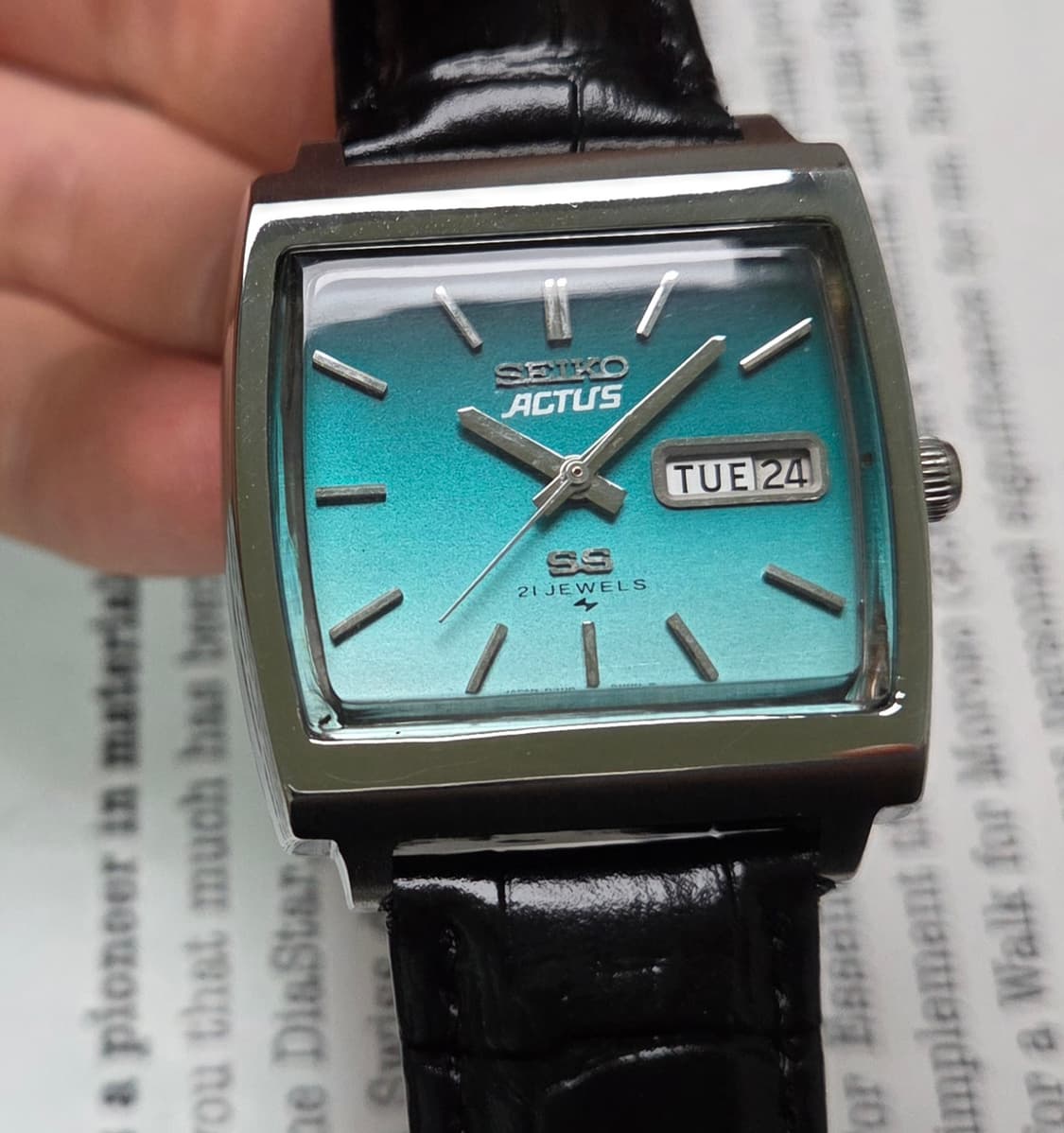 빈티지 세이코 액투스 SS 테레비 청록투톤 데이데이트 오토매틱
 상품이미지1