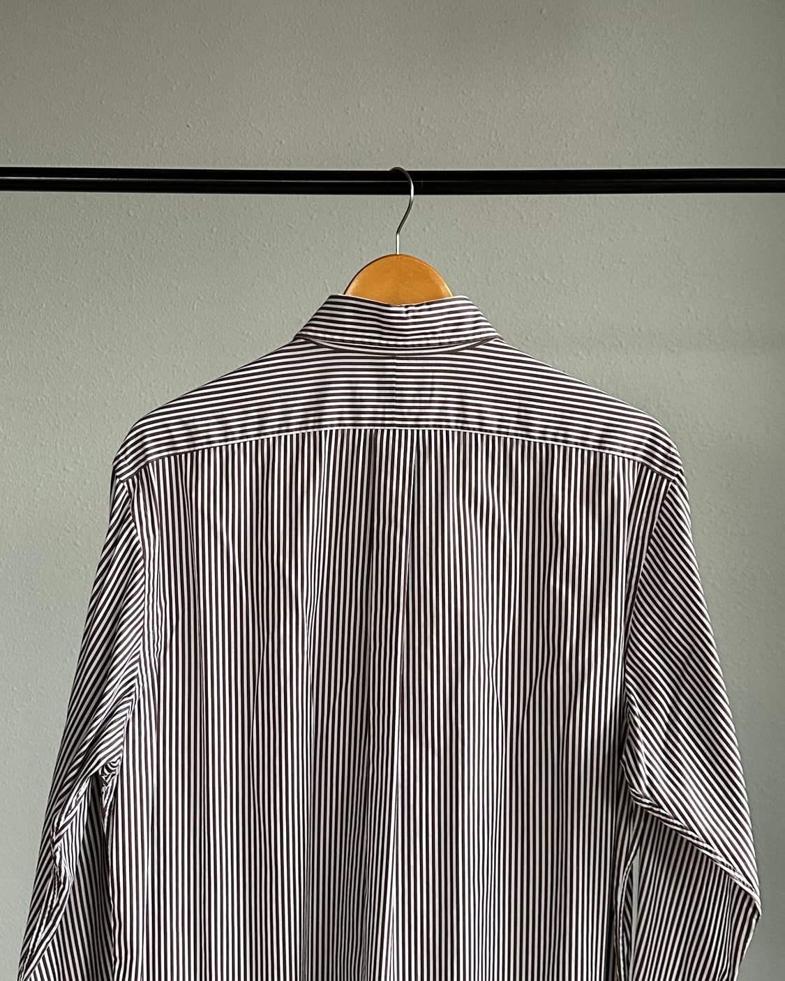 [L]폴로 랄프로렌 클래식핏 브라운 스트라이프 포플린 셔츠 상품이미지6