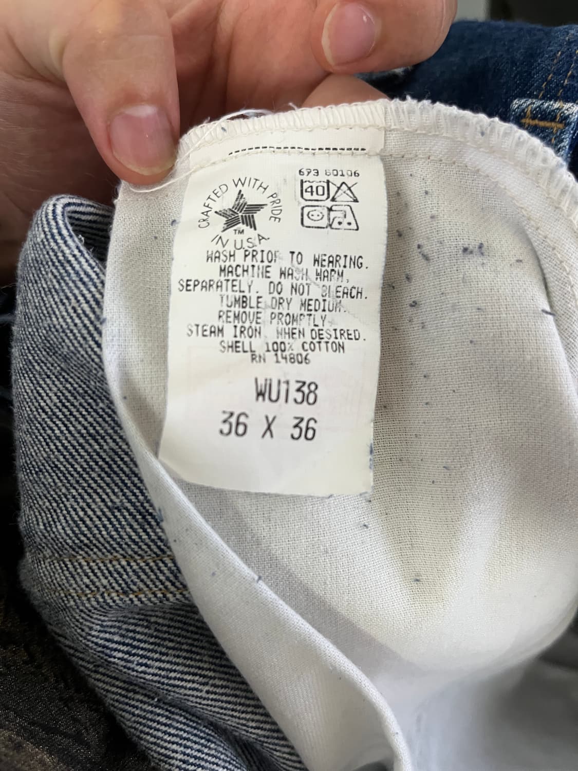 90s made in USA 빈티지 칼하트 더블니 데님 팬츠 상품이미지4