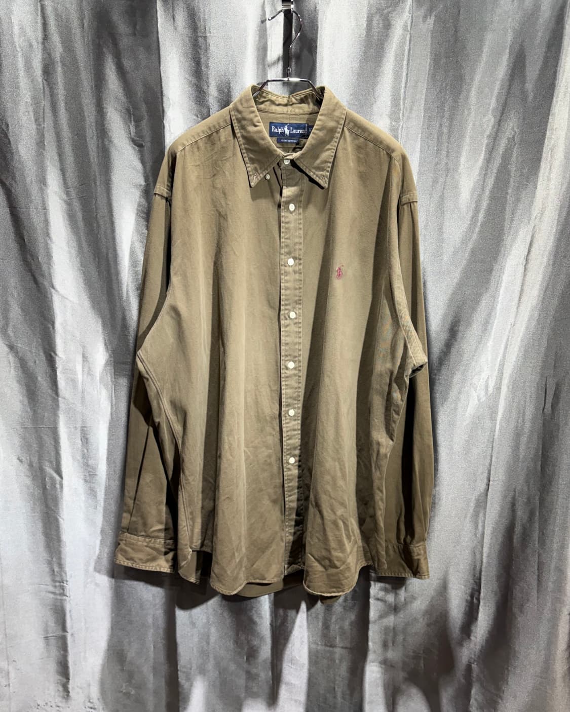 XL 폴로랄프로렌 버건디포니 브라운 코튼 셔츠 상품이미지2