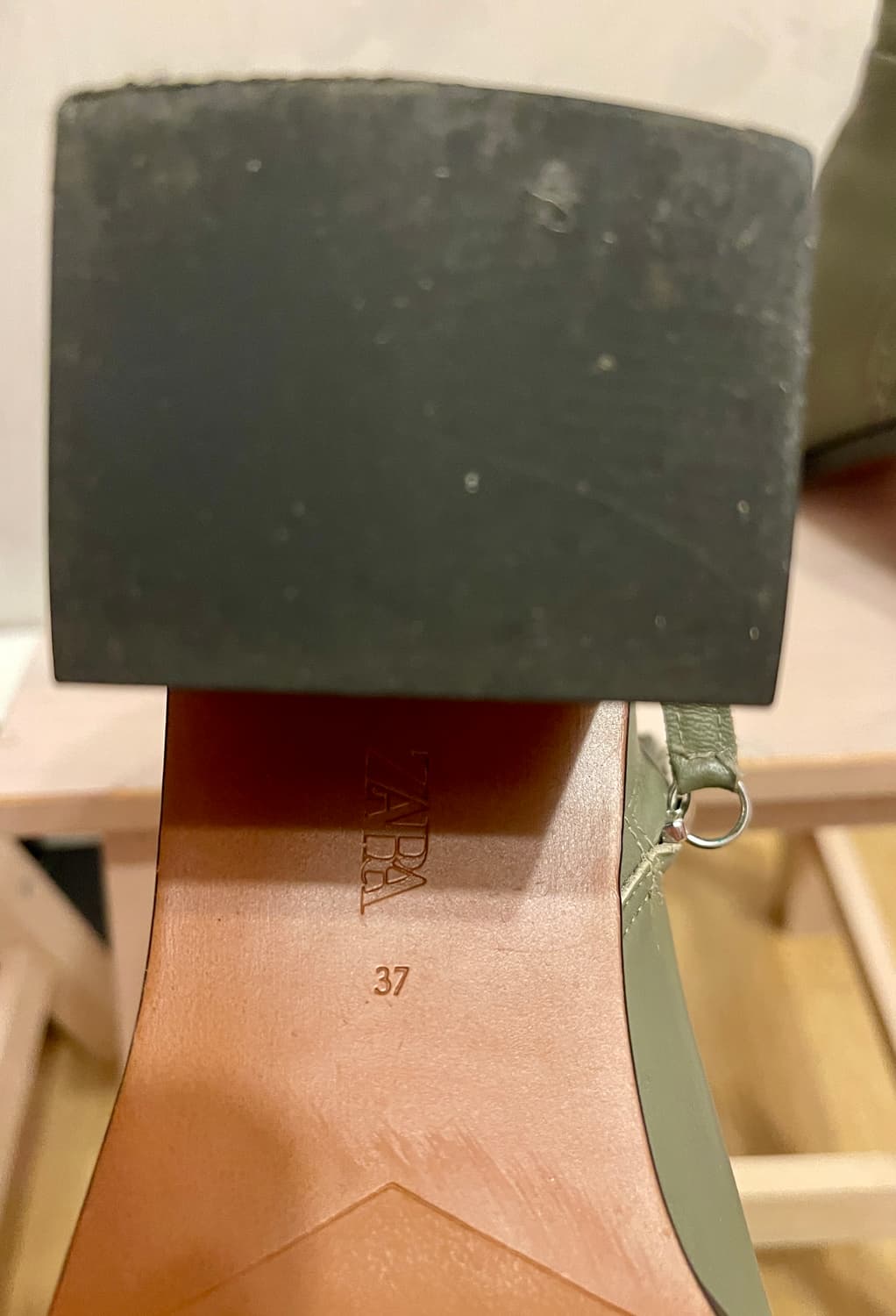 자라 ZARA 올리브 그린 앵클 부츠 37(240) 상품이미지7