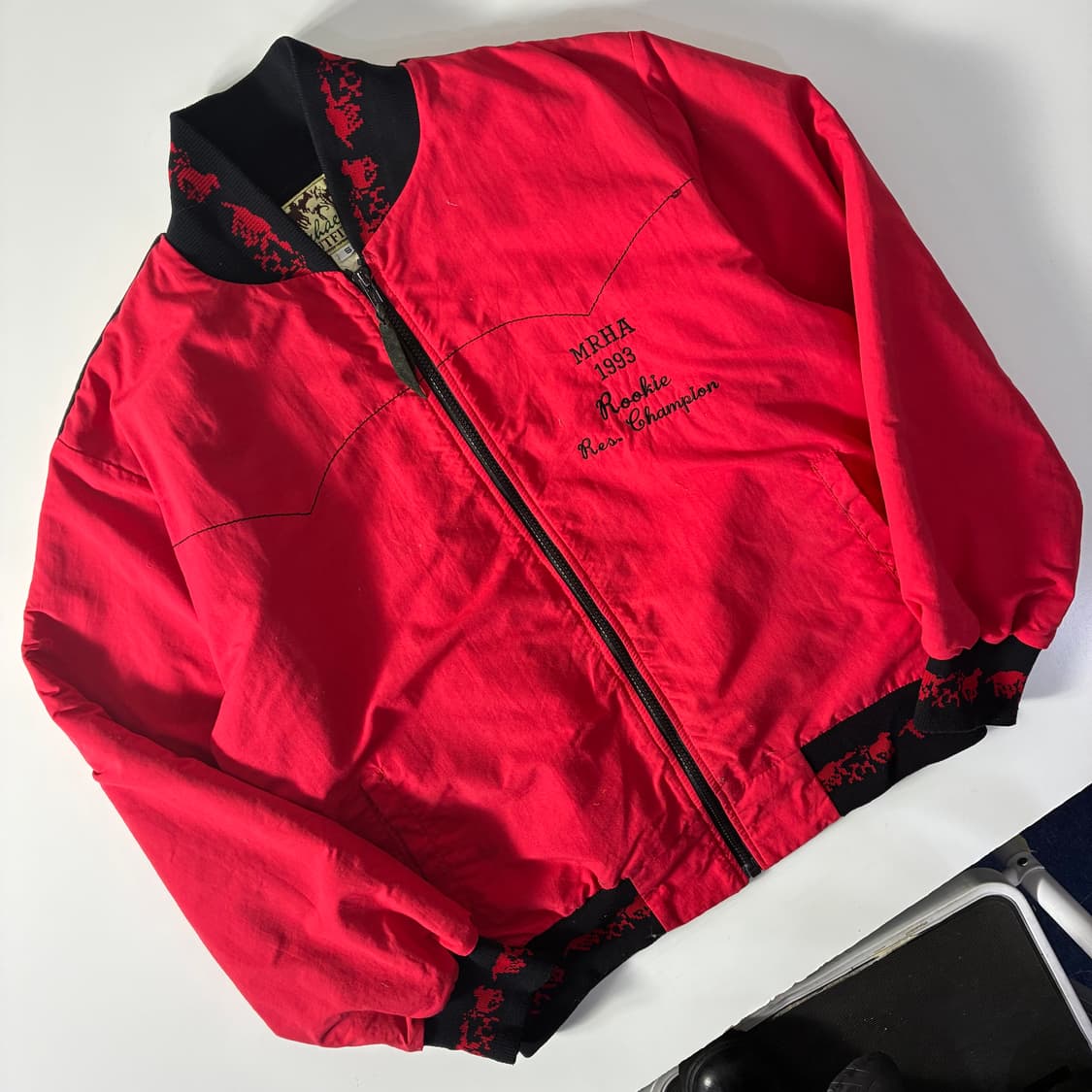 Vintage 쉐퍼 레드 봄버 자켓 상품이미지2