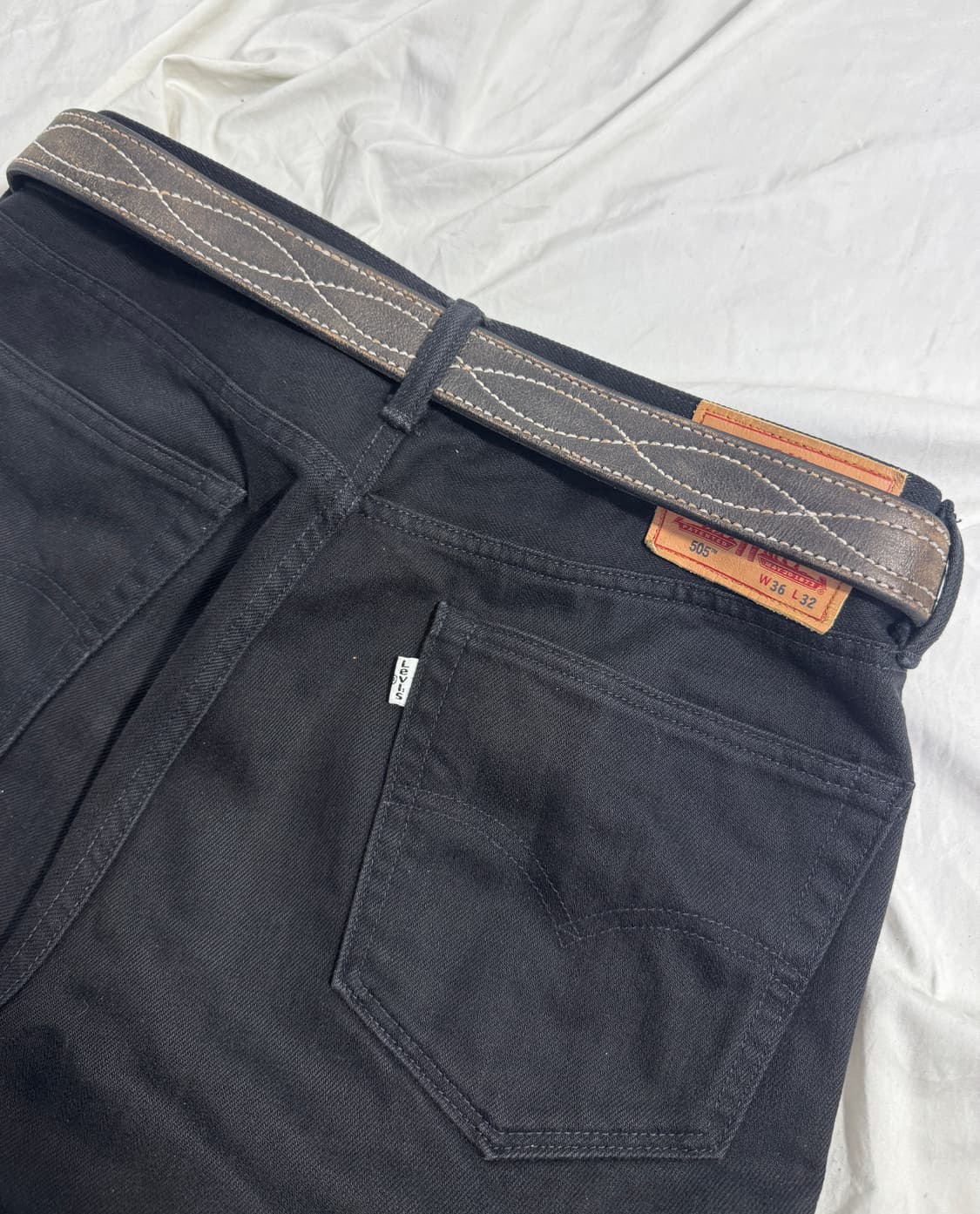 리바이스 핸드 피니시드 레더 벨트 웨스턴 상품이미지2