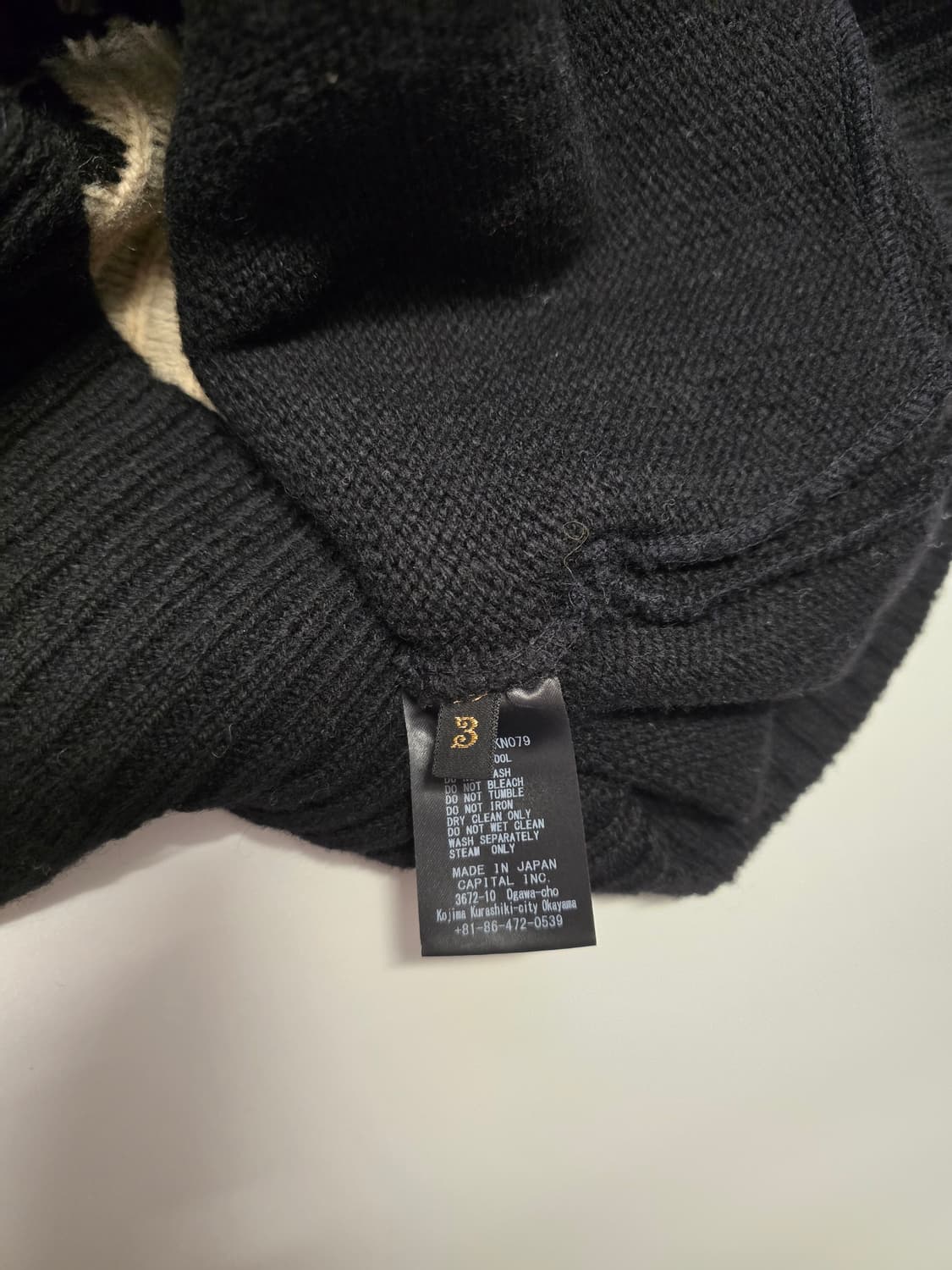 캐피탈 5G 울 본 후드 스웨터 블랙 3size 상품이미지4
