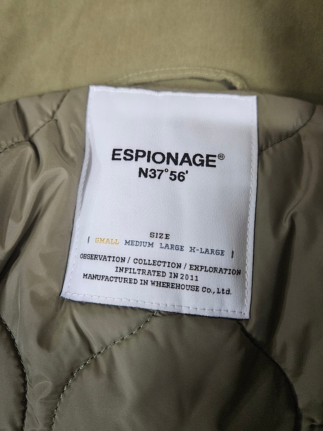 에스피오나지 카키 야상 패딩 점퍼 S (95) 상품이미지7