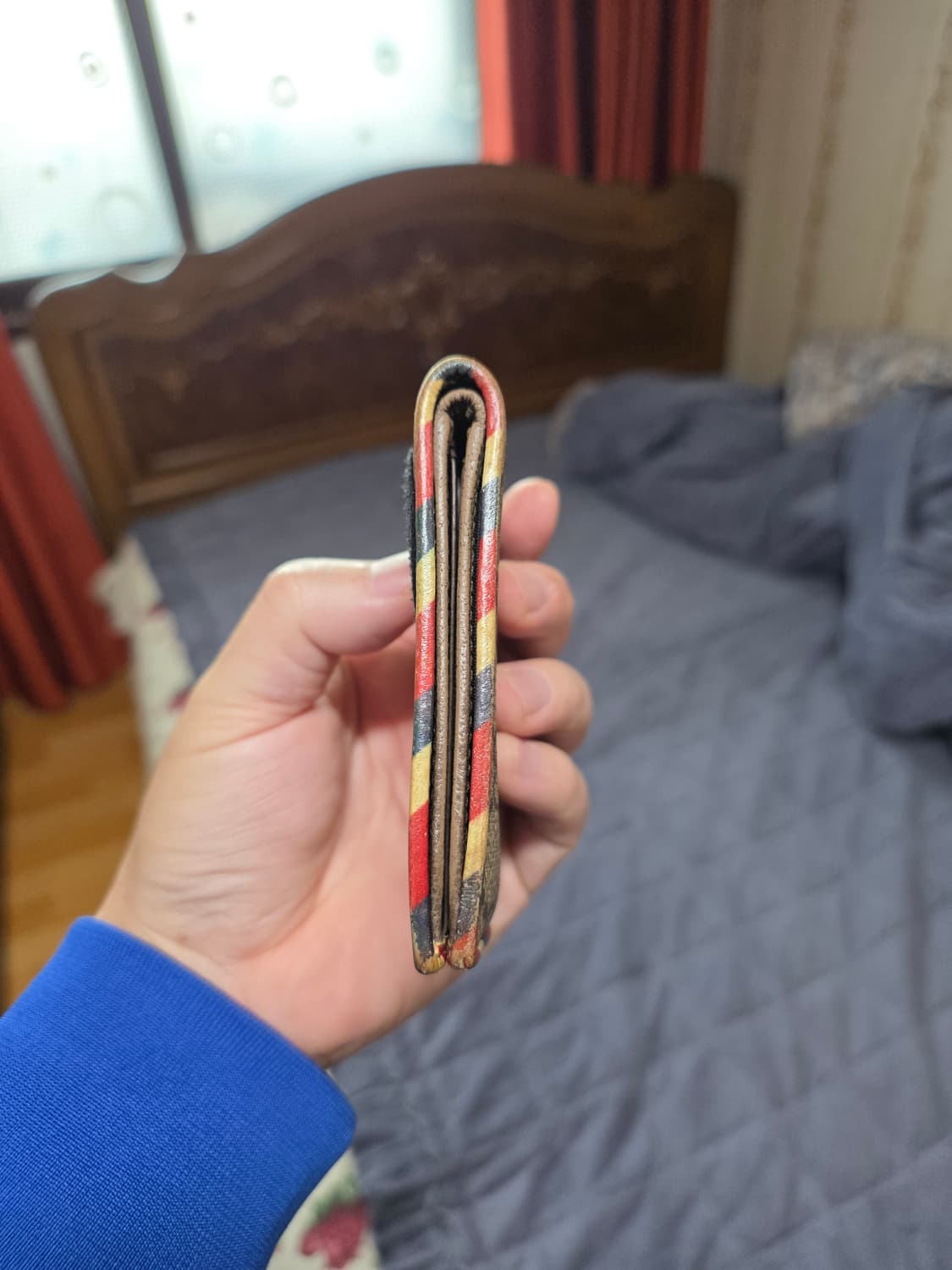 (정품) 구찌 GG 패치 자수 슈프림 캔버스 쿠리에 반지갑/개인/팝니다. 상품이미지7