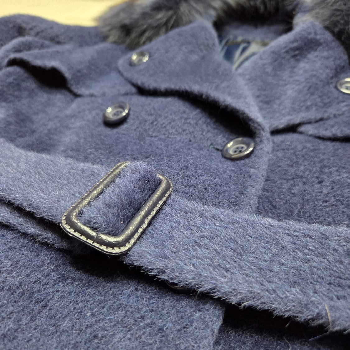 TOMBOY 톰보이 천연 여우털 컬러 알파카 혼방 코트 상품이미지3