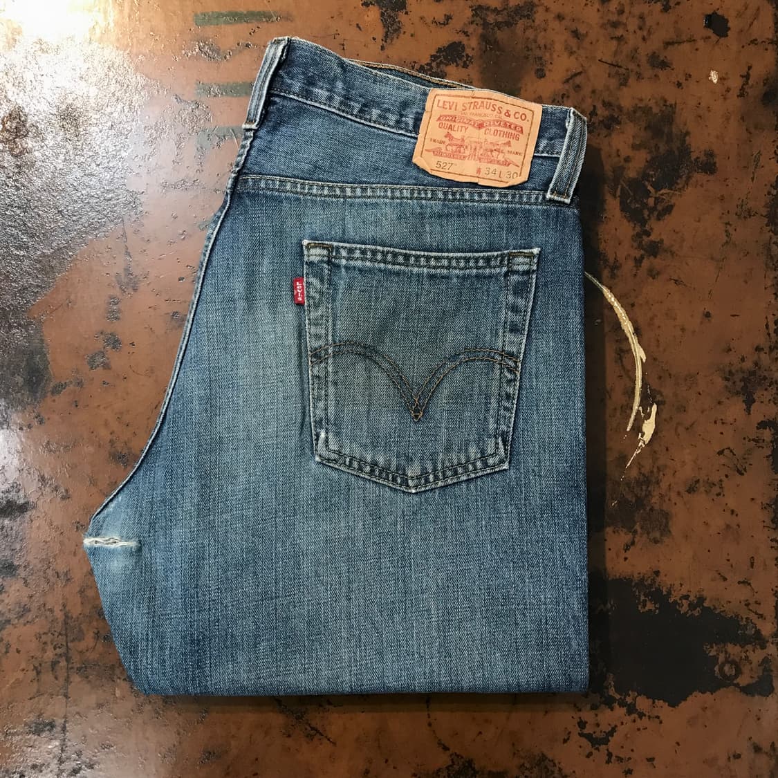 리바이스 527 그린 블루 워시드 데님 팬츠 허리 35 36 사이즈  상품이미지1