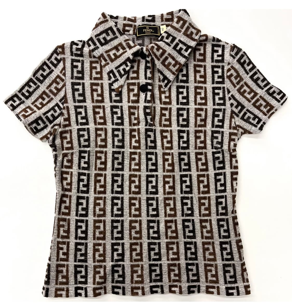 FENDI 펜디 90‘s 주카 패턴 카라 반팔티 상품이미지1
