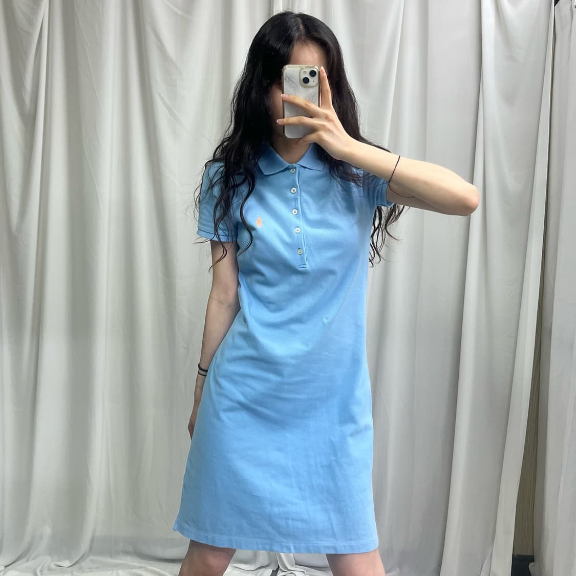 Polo skyblue collar one-piece 상품이미지1