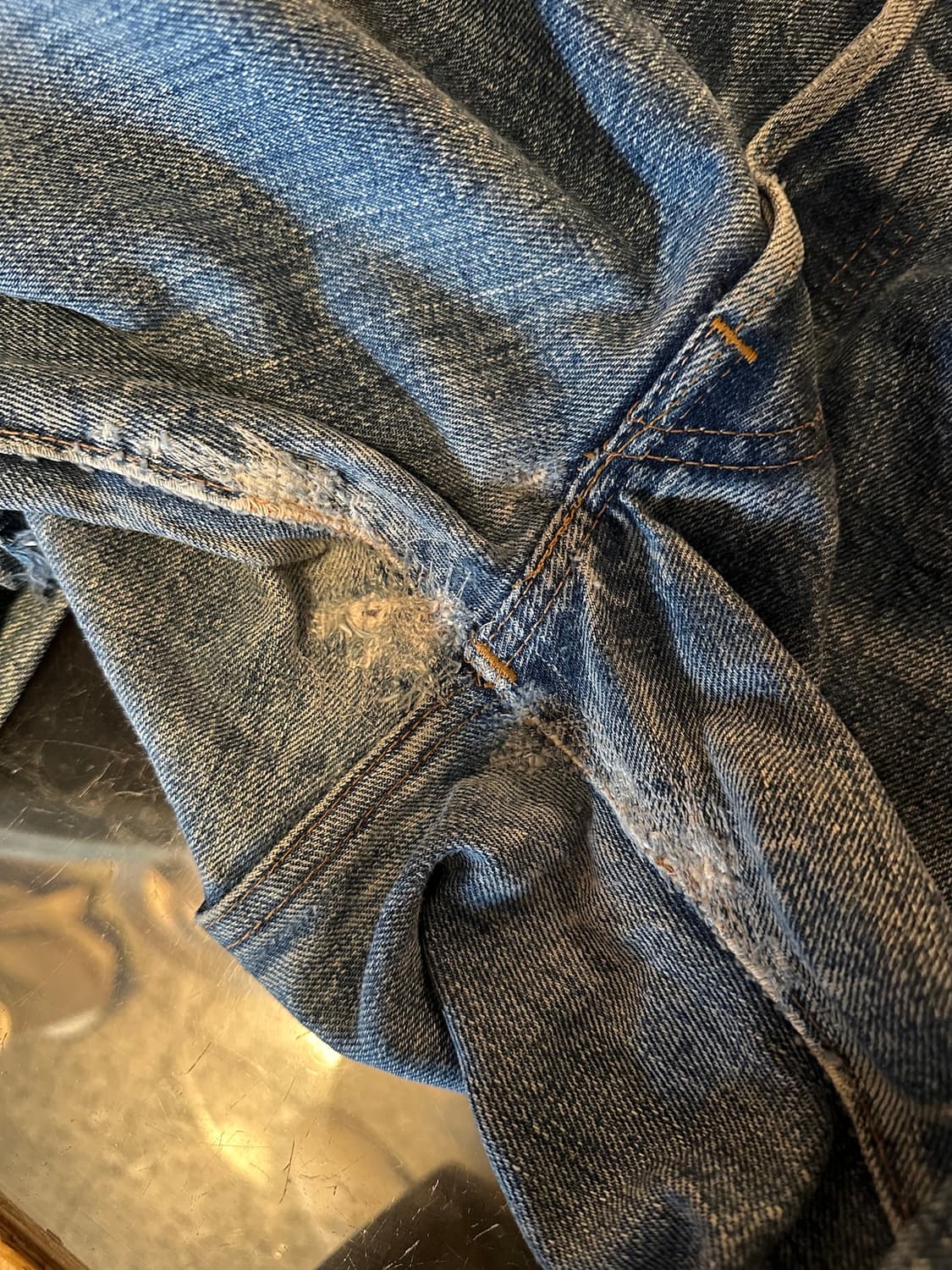 70s USA 빈티지 리바이스501 66전기 셀비지 데님 팬츠 상품이미지7