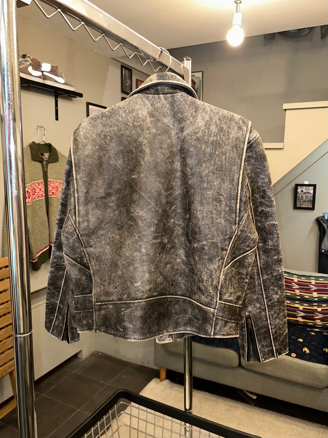 90’s Japanese Cow-leather aged rider JK 상품이미지10