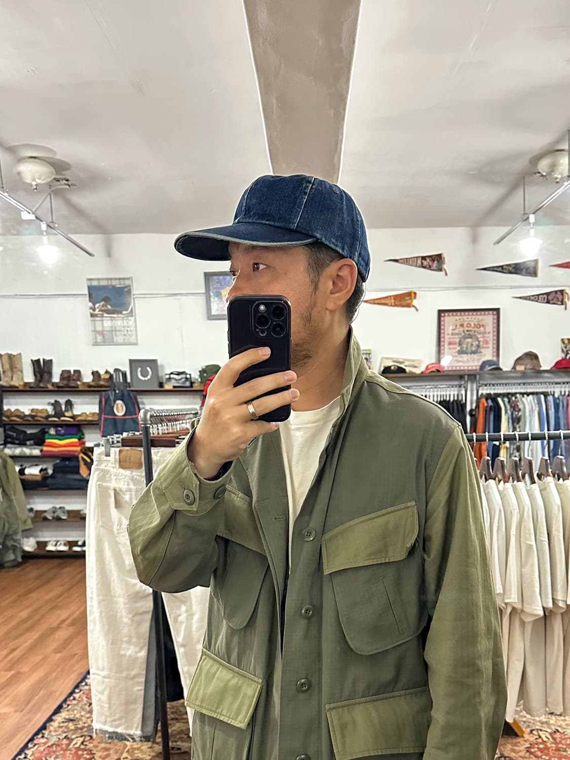 00s 빈티지 리벳 데님 볼캡 판매 상품이미지9
