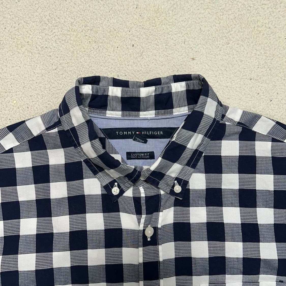 타미힐피거 커스텀핀 체크 패턴 셔츠 네이비 L 상품이미지3