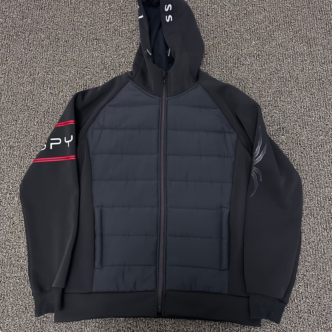 Spyder 스파이더 기모 후드 집업 블랙 105(XL) 상품이미지1
