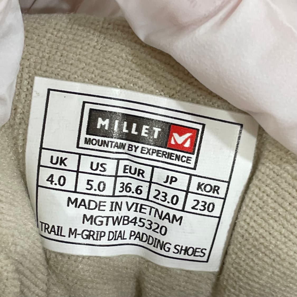 496) MILLET 밀레 다이얼 트레킹화 230mm 상품이미지9