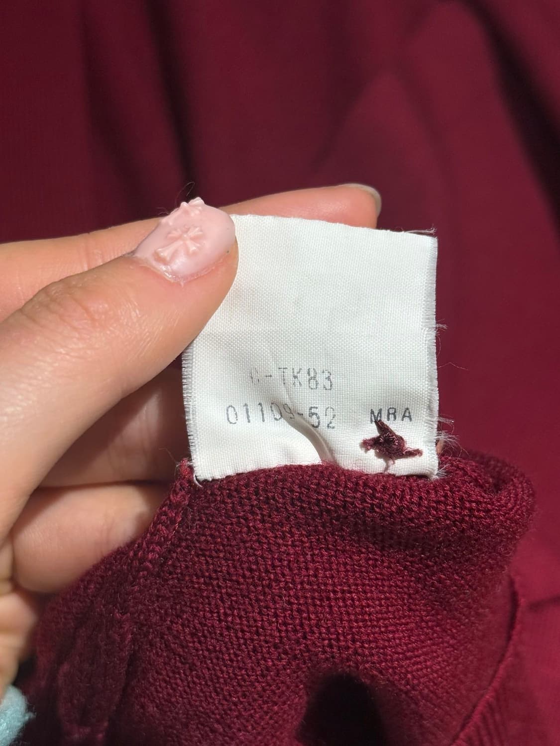 버버리 버건디 울 브이넥 니트 가디건  상품이미지10