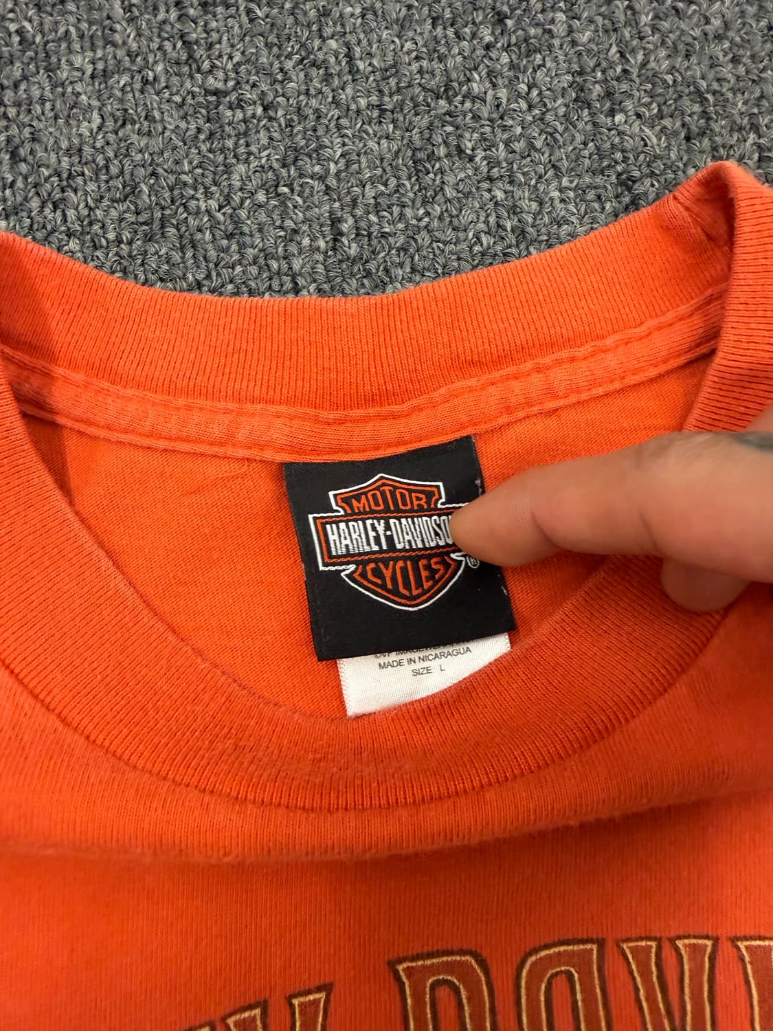 L) 할리데이비슨 빈티지 프린팅 반팔 티셔츠 상품이미지2