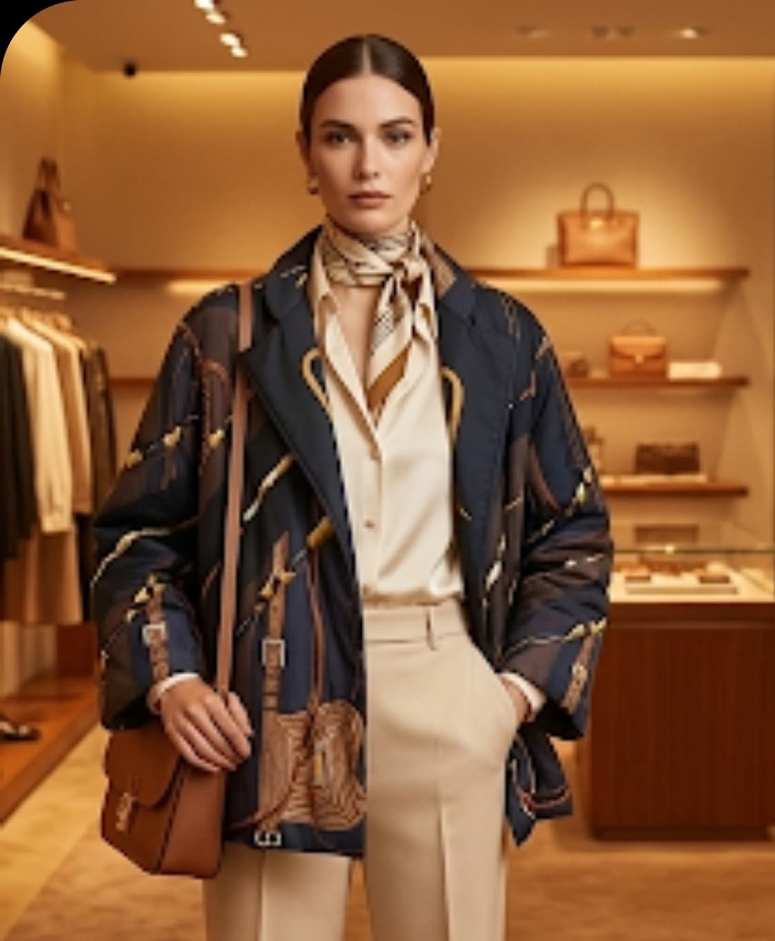 [정품]에르메스 100% 실크 헤리티지 퀼팅 자켓(66~77사이즈) 상품이미지1