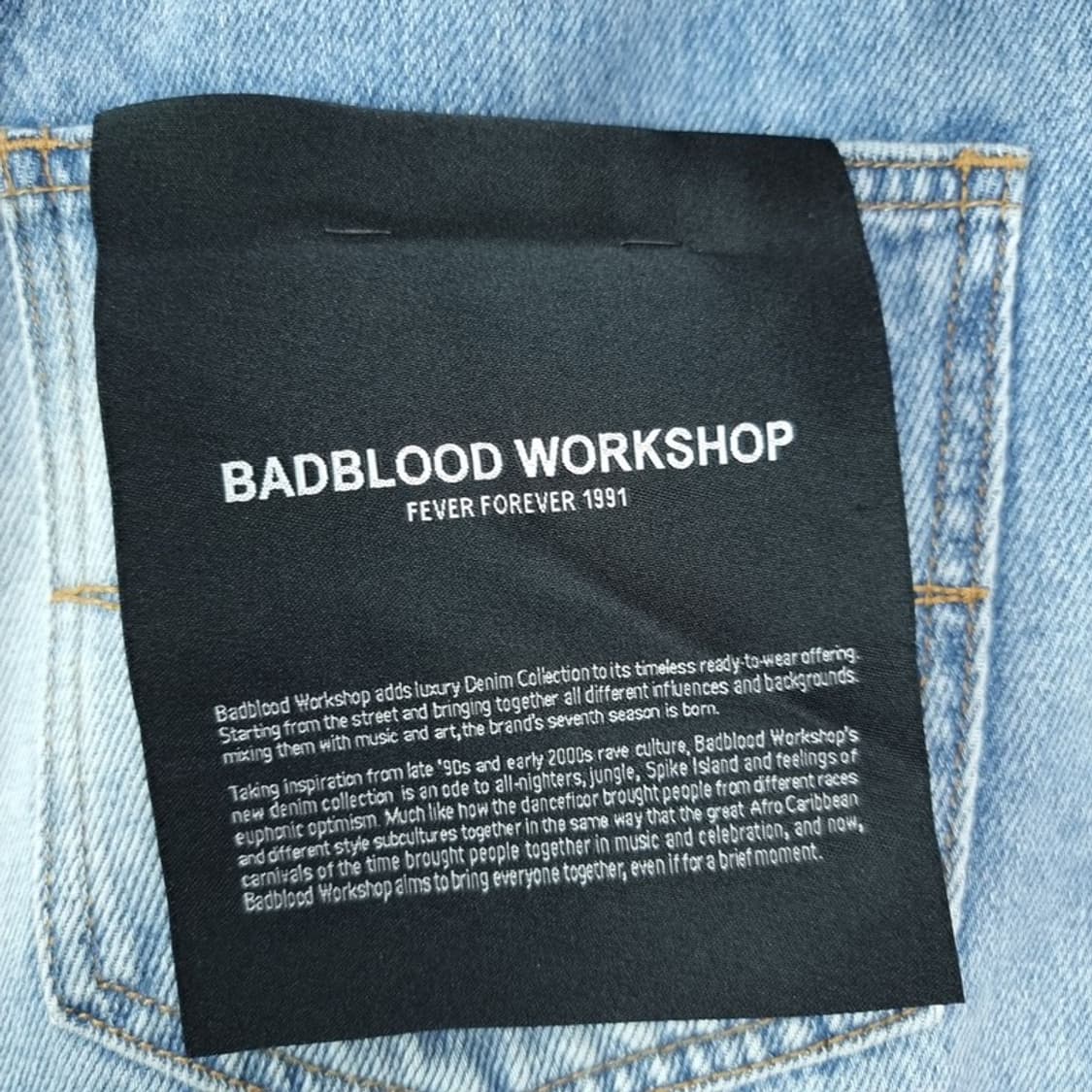 [배드블러드] 라인 패널 데님 팬츠 라지핏 M19870 상품이미지6