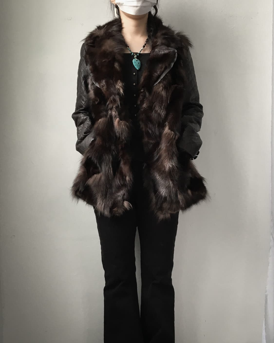 Fur layered leather jacket 상품이미지7
