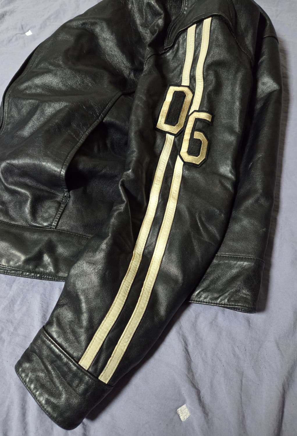 돌체앤가바나 DG 로고 가죽 라이더 자켓 블랙 상품이미지5