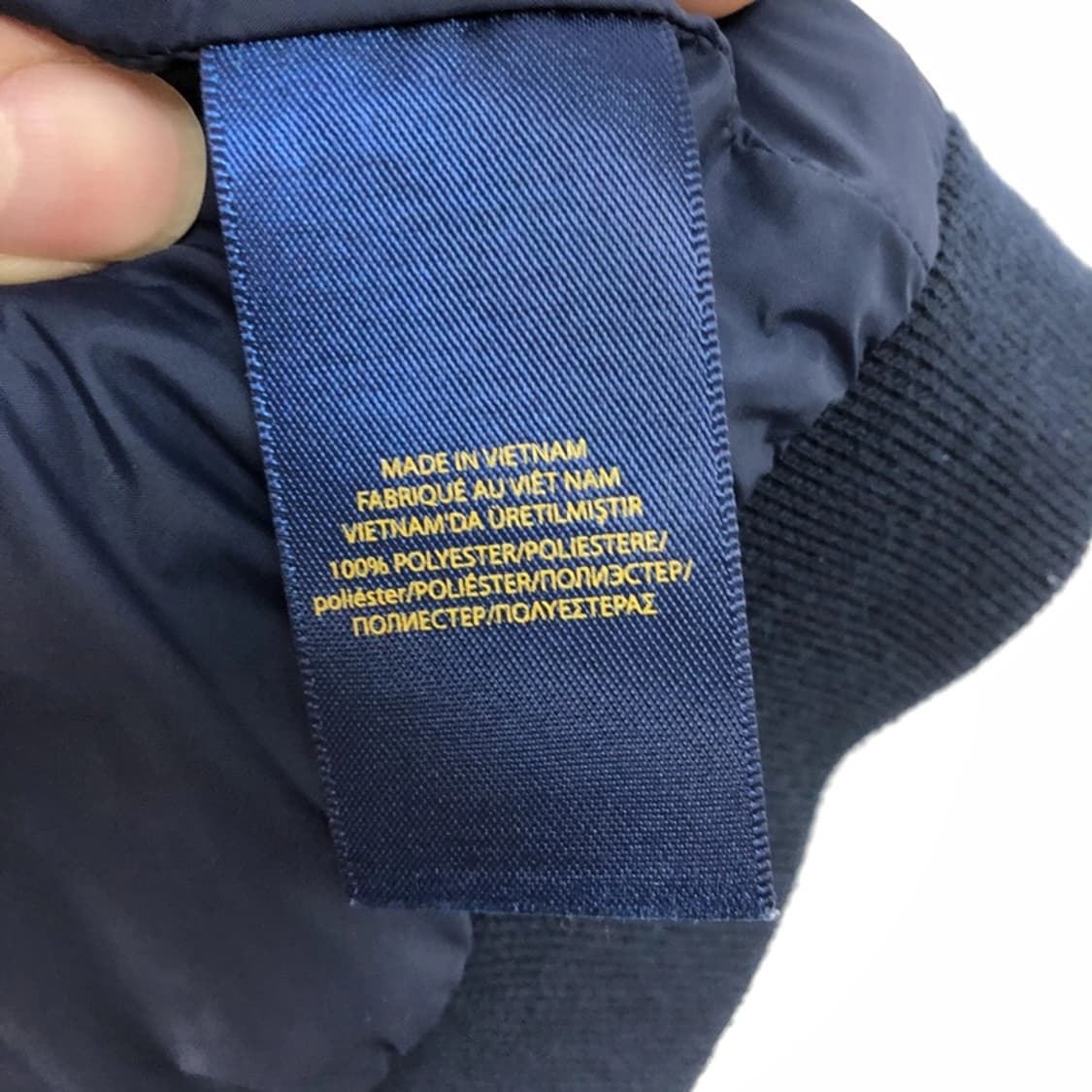 폴로 정품 퀼팅 경량자켓 네이비 톤온톤로고 상품이미지8