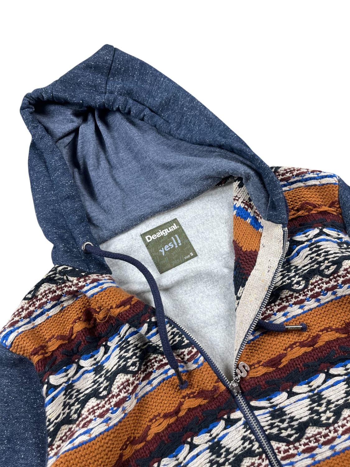 Desigual 니트 판넬 후드집업 상품이미지3