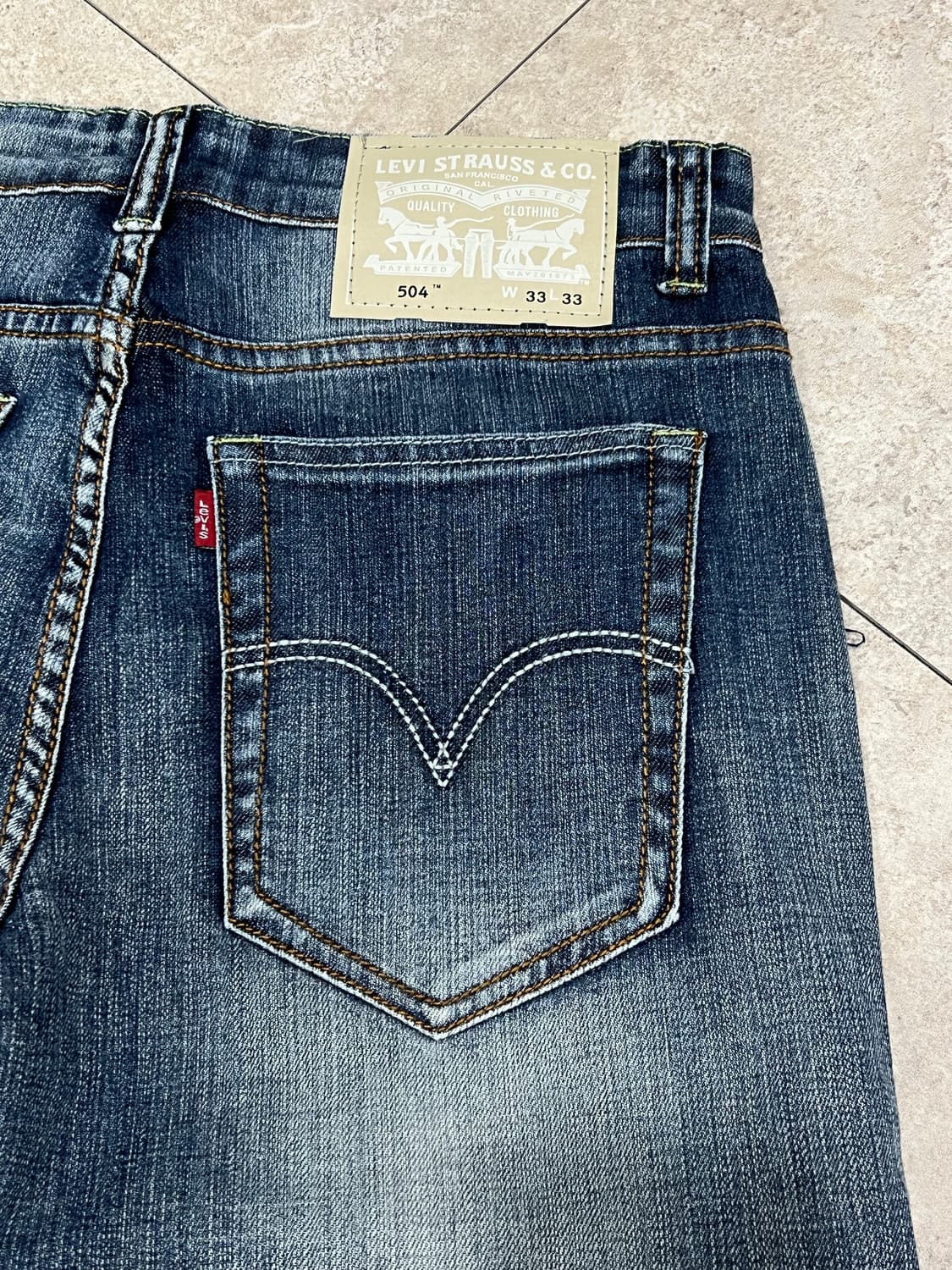 리바이스 504 워시드 슬림핏 데님 팬츠 made in U.S.A 상품이미지6