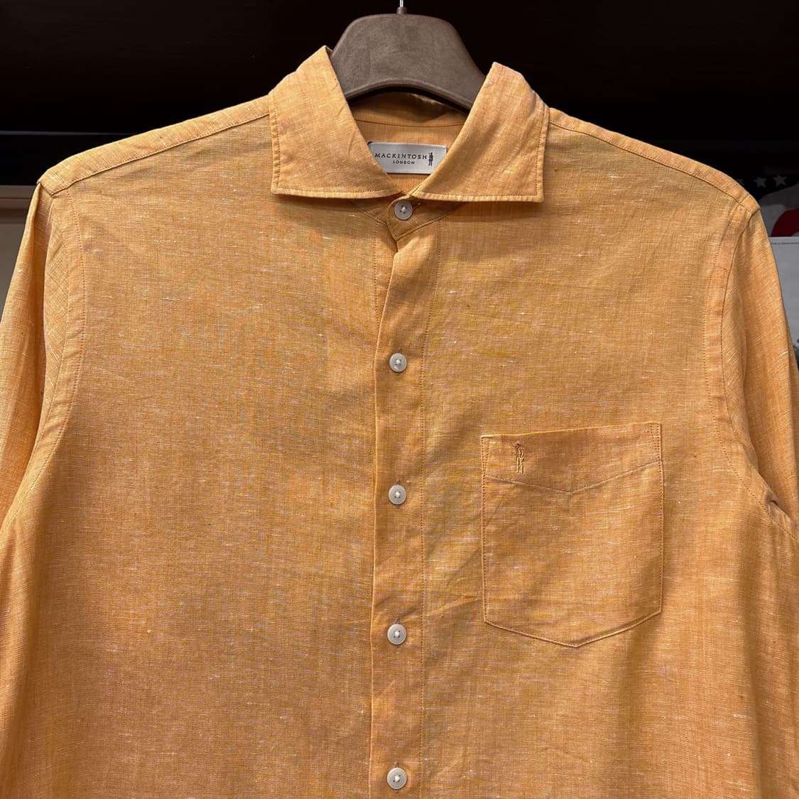 매킨토시 런던 와이드 스프레드 카라 나폴리탄 린넨 셔츠 N1086 상품이미지3
