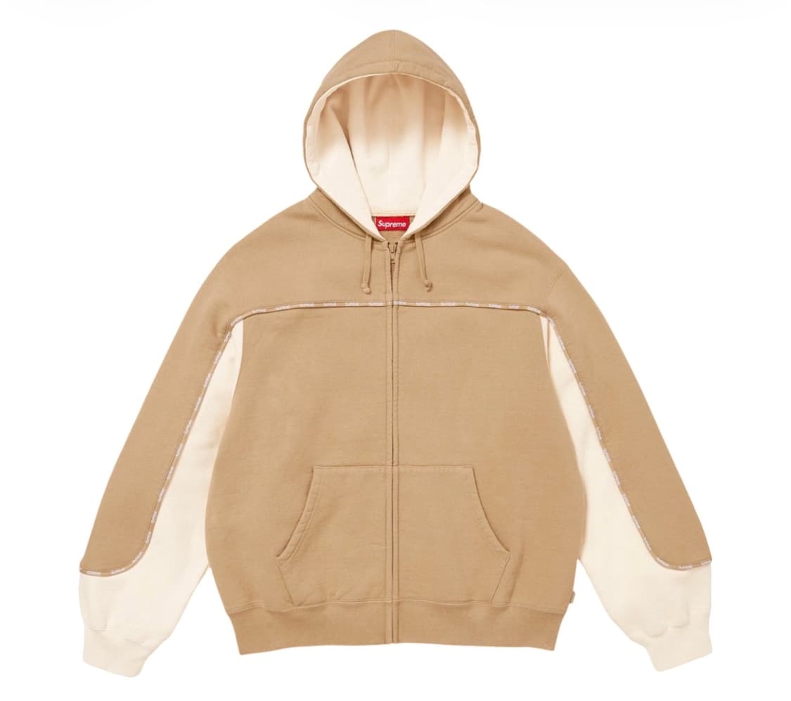 25fw 슈프림 파이핑 집업 후드 다크 탄 새상품 L 상품이미지5