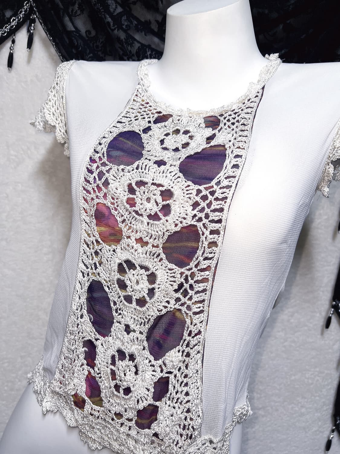 오리엔탈 페어리 모리걸 레이스자수 뜨개 반팔탑 로걀 로맨틱갸루 하치 핀터 상품이미지3