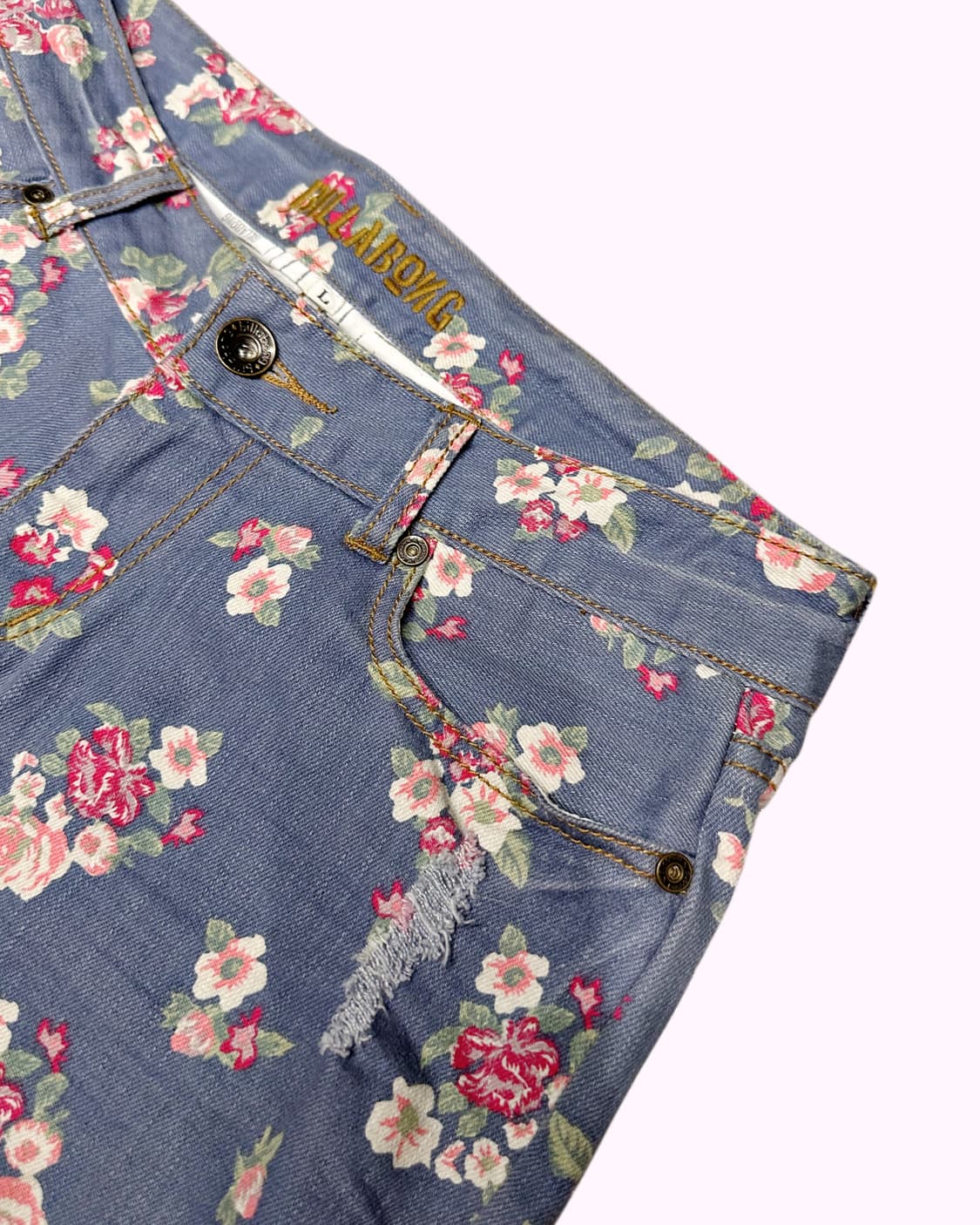 vintage flower denim shorts 상품이미지3