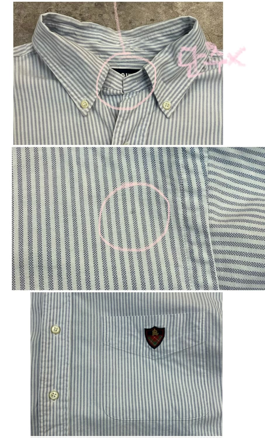 폴로 랄프로렌 골프 스트라이프 셔츠 스카이블루 M #csz3949  상품이미지5