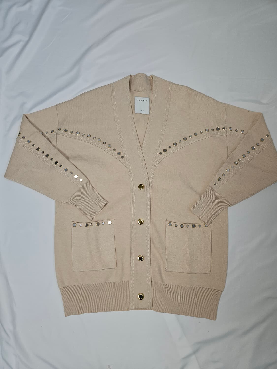 산드로 SANDRO 스터드트림 니트 가디건 1사이즈 (거의 새상품) 상품이미지1